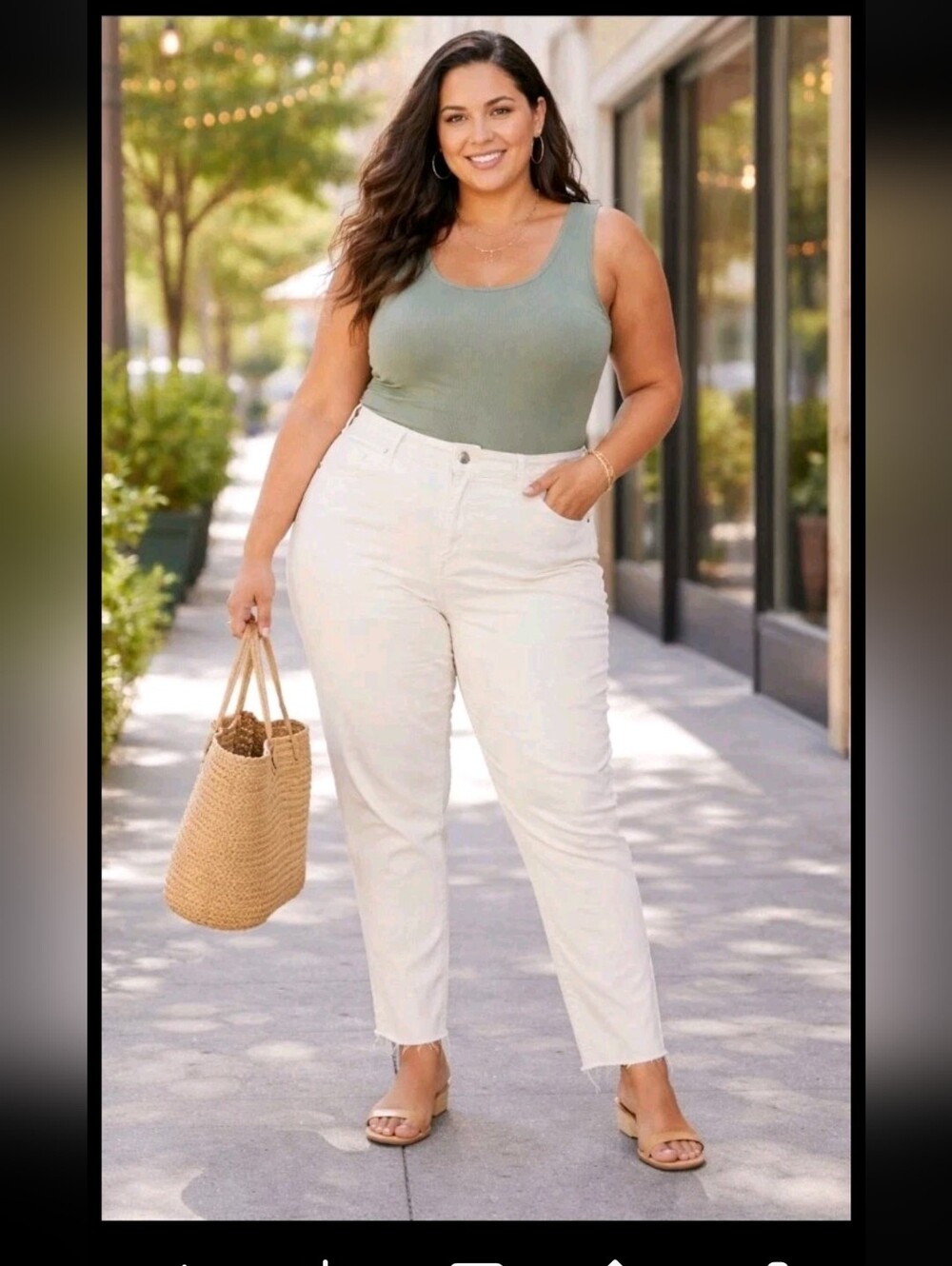 Ava & Viv White High-Rise Denim Ankle Jeans Women’s Plus Size 26W Off White